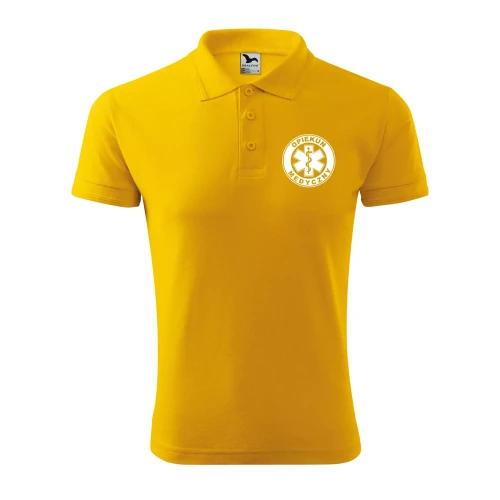 Koszulka polo męska z logo na sercu i plecach z nadrukiem OPIEKUN MEDYCZNY 200g Pique Polo 203 koszulka polo WSZYSTKIE KOLORY (2).webp