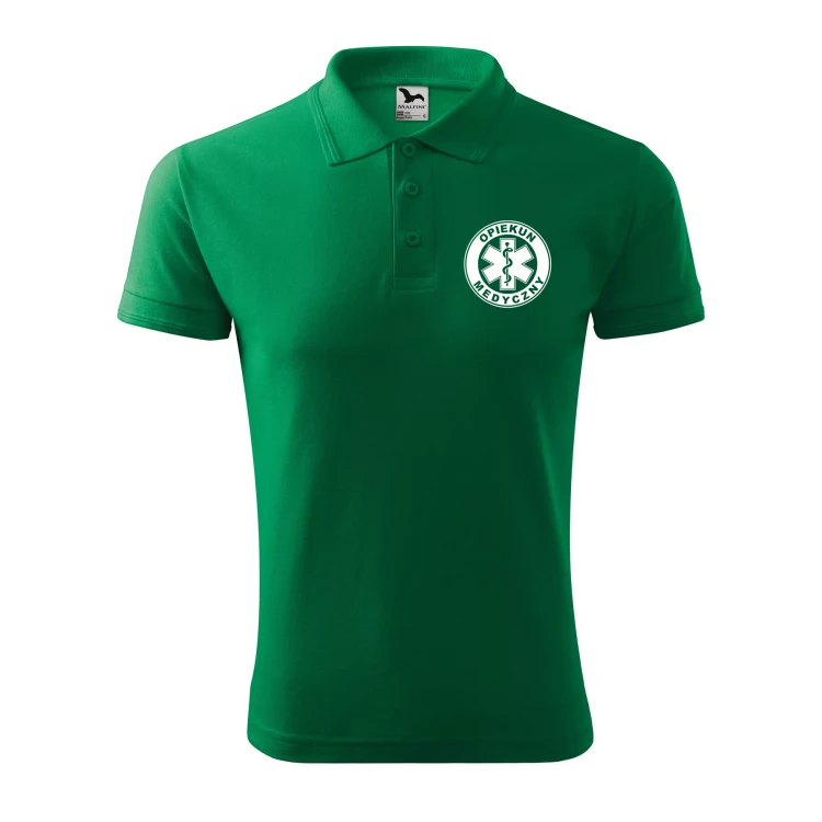 Koszulka polo męska z logo na sercu i plecach z nadrukiem OPIEKUN MEDYCZNY 200g Pique Polo 203 koszulka polo WSZYSTKIE KOLORY (3).webp