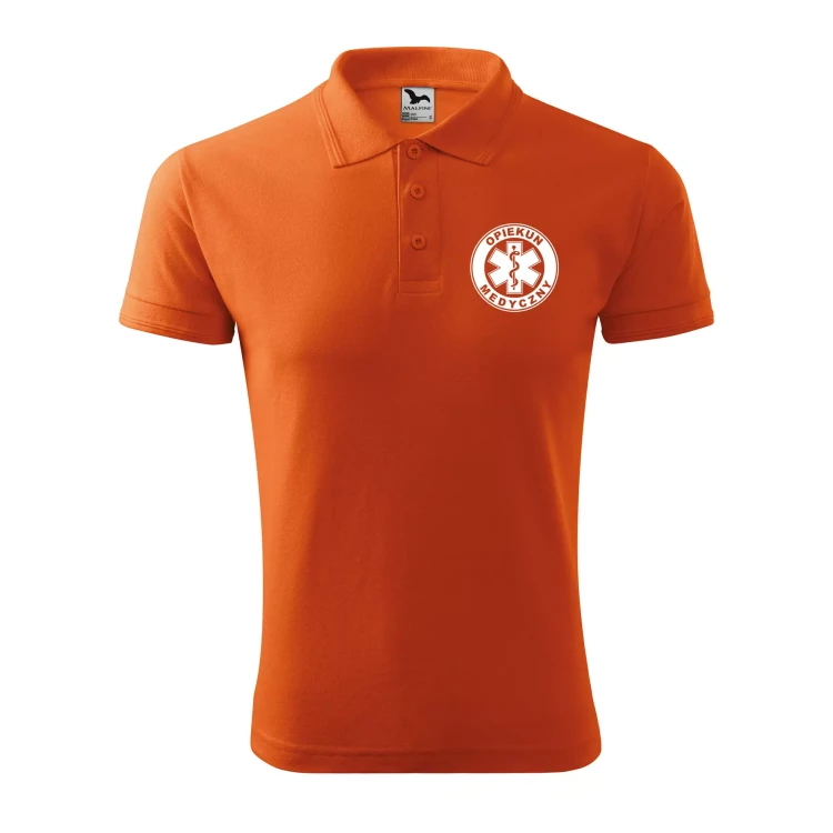 Koszulka polo męska z logo na sercu i plecach z nadrukiem OPIEKUN MEDYCZNY 200g Pique Polo 203 koszulka polo WSZYSTKIE KOLORY (6).webp