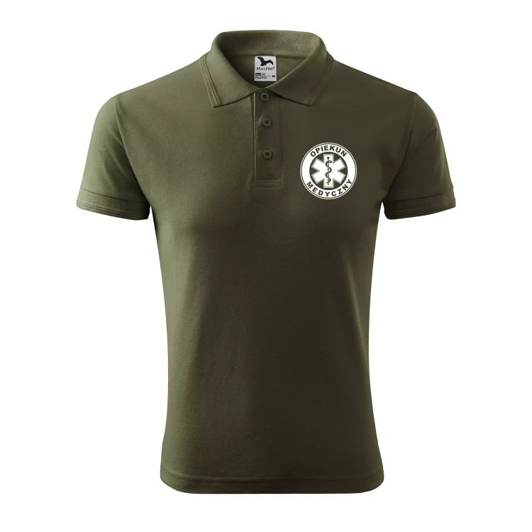 Koszulka polo męska z logo na sercu i plecach z nadrukiem OPIEKUN MEDYCZNY 200g Pique Polo 203 koszulka polo WSZYSTKIE KOLORY (8).webp