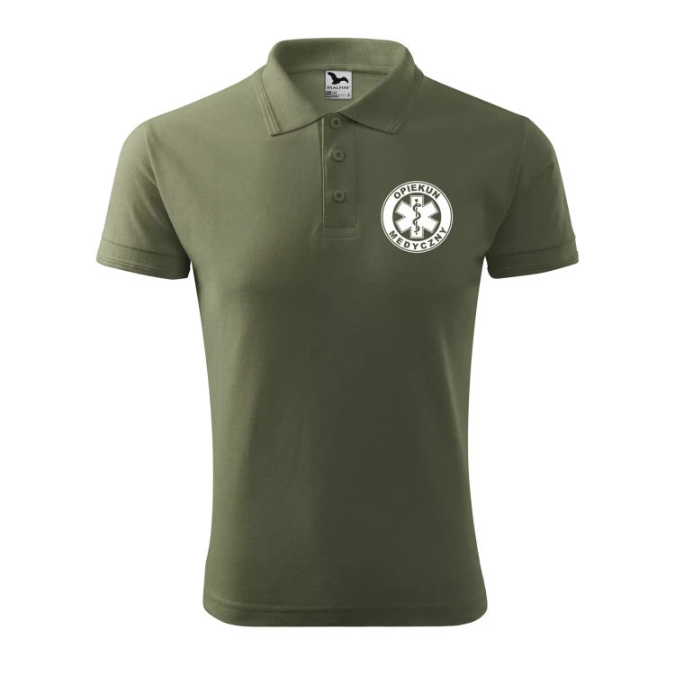 Koszulka polo męska z logo na sercu i plecach z nadrukiem OPIEKUN MEDYCZNY 200g Pique Polo 203 koszulka polo WSZYSTKIE KOLORY (12).webp