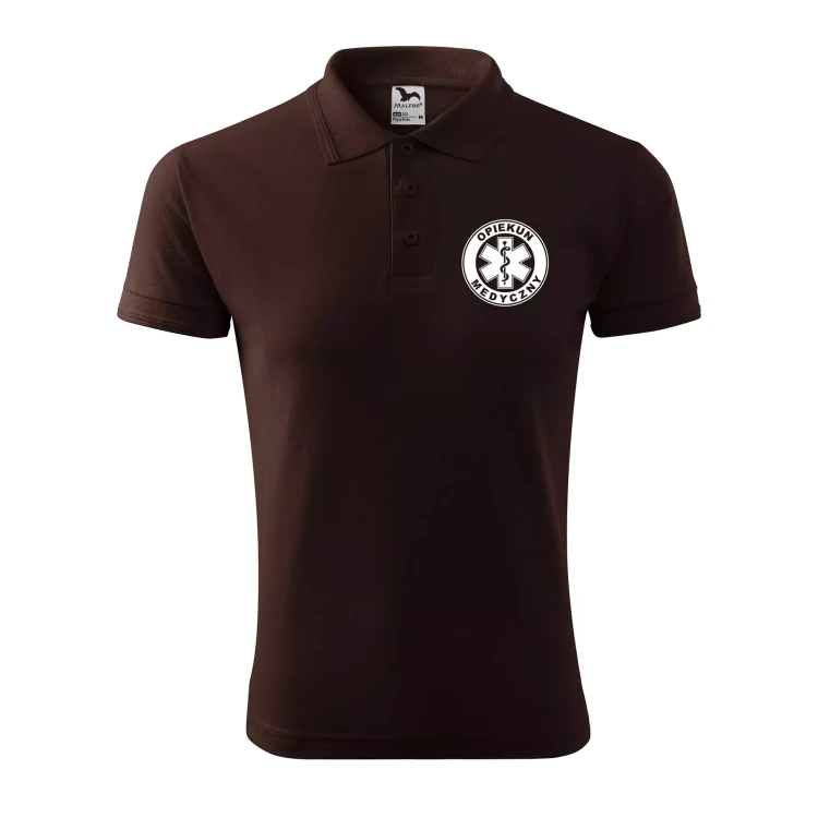 Koszulka polo męska z logo na sercu i plecach z nadrukiem OPIEKUN MEDYCZNY 200g Pique Polo 203 koszulka polo WSZYSTKIE KOLORY (13).webp