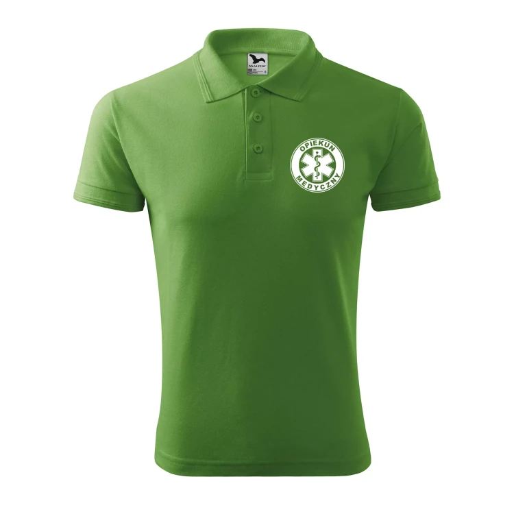 Koszulka polo męska z logo na sercu i plecach z nadrukiem OPIEKUN MEDYCZNY 200g Pique Polo 203 koszulka polo WSZYSTKIE KOLORY (15).webp