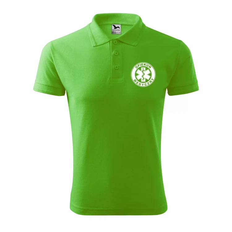 Koszulka polo męska z logo na sercu i plecach z nadrukiem OPIEKUN MEDYCZNY 200g Pique Polo 203 koszulka polo WSZYSTKIE KOLORY (16).webp