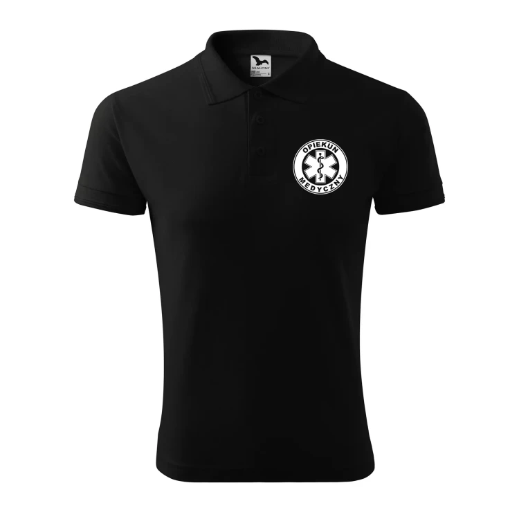 Koszulka polo męska z logo na sercu i plecach z nadrukiem OPIEKUN MEDYCZNY 200g Pique Polo 203 koszulka polo WSZYSTKIE KOLORY (23).webp
