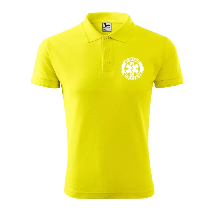 Koszulka polo męska z logo na sercu i plecach z nadrukiem OPIEKUN MEDYCZNY 200g Pique Polo 203 koszulka polo WSZYSTKIE KOLORY (24).webp