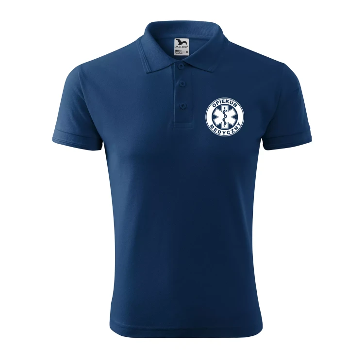 Koszulka polo męska z logo na sercu i plecach z nadrukiem OPIEKUN MEDYCZNY 200g Pique Polo 203 koszulka polo WSZYSTKIE KOLORY (28).webp