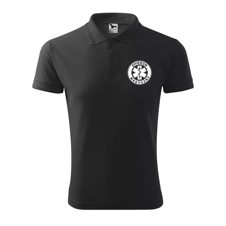 Koszulka polo męska z logo na sercu i plecach z nadrukiem OPIEKUN MEDYCZNY 200g Pique Polo 203 koszulka polo WSZYSTKIE KOLORY (32).webp