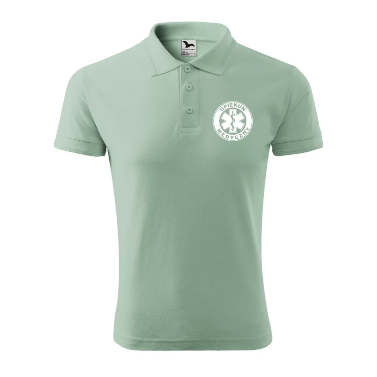Koszulka polo męska z logo na sercu i plecach z nadrukiem OPIEKUN MEDYCZNY 200g Pique Polo 203 koszulka polo WSZYSTKIE KOLORY (34).webp