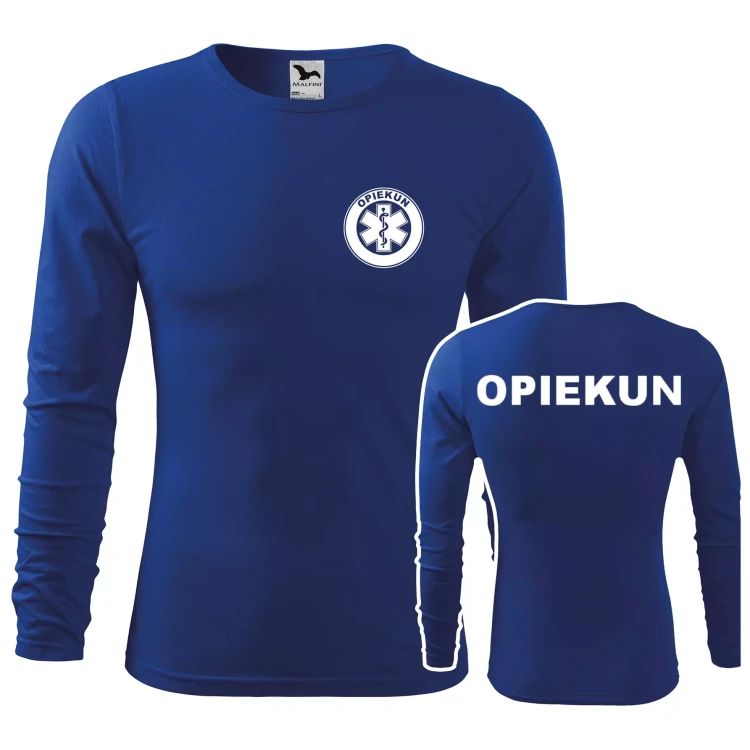 Koszulka męska z długim rękawem Fit-T LS 119 160gm² z nadrukiem OPIEKUN na sercu i plecach WSZYSTKIE KOLORY (1).webp