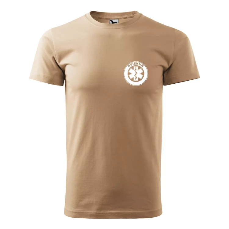 Koszulka z krótkim rękawem z logo na sercu i plecach męska z nadrukiem OPIEKUN 160g BASIC 129 koszulka krótki rękaw WSZYSTKIE KOLORY (5).webp