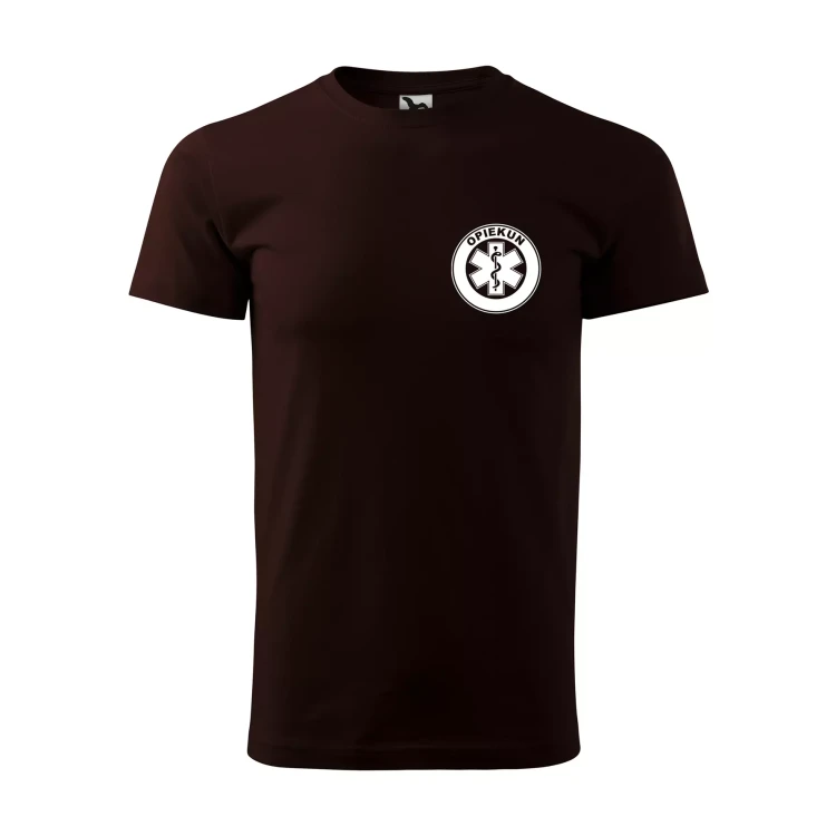 Koszulka z krótkim rękawem z logo na sercu i plecach męska z nadrukiem OPIEKUN 160g BASIC 129 koszulka krótki rękaw WSZYSTKIE KOLORY (15).webp