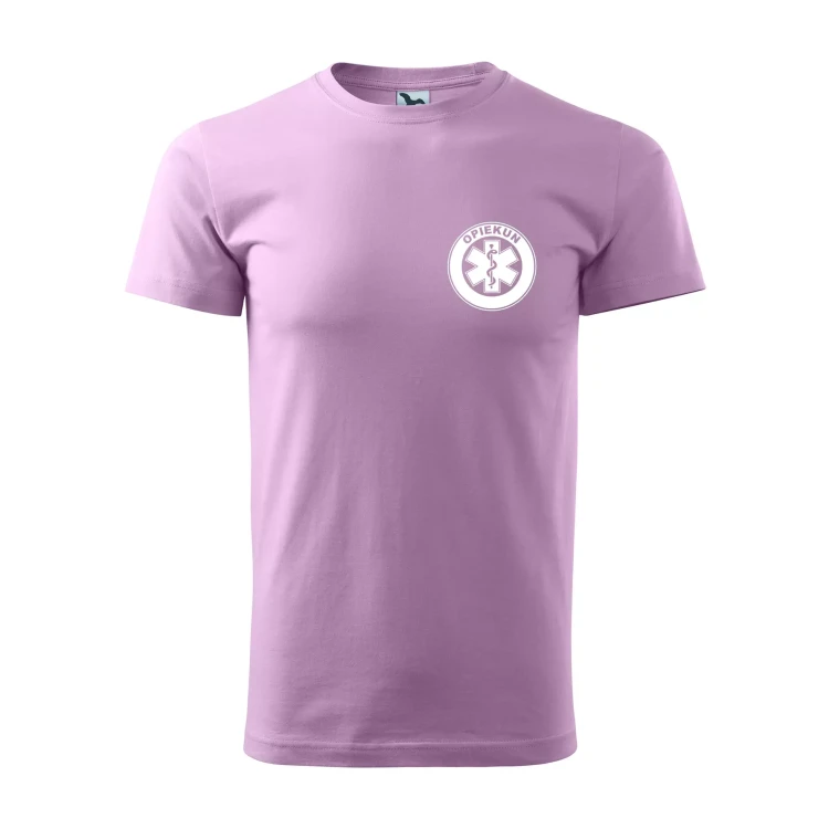 Koszulka z krótkim rękawem z logo na sercu i plecach męska z nadrukiem OPIEKUN 160g BASIC 129 koszulka krótki rękaw WSZYSTKIE KOLORY (36).webp