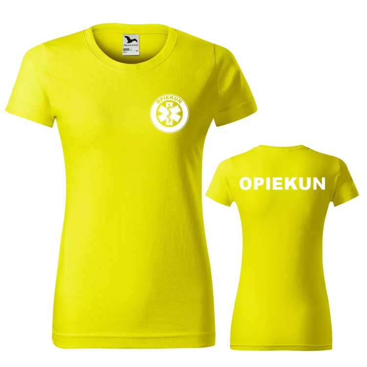 Koszulka damska BASIC 134 medyczna z krótkim rękawem z logo na sercu i plecach z nadrukiem OPIEKUN logo 160 gm² koszulka krótki rękaw WSZYSTKIE KOLORY (26).webp