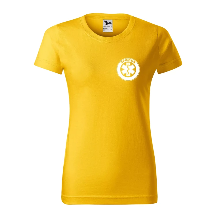 Koszulka damska BASIC 134 medyczna z krótkim rękawem z logo na sercu i plecach z nadrukiem OPIEKUN logo 160 gm² koszulka krótki rękaw WSZYSTKIE KOLORY (2).webp