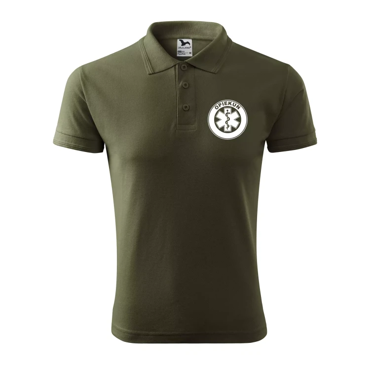 Koszulka polo męska z logo na sercu i plecach z nadrukiem OPIEKUN 200g Pique Polo 203 koszulka polo WSZYSTKIE KOLORY (7).webp