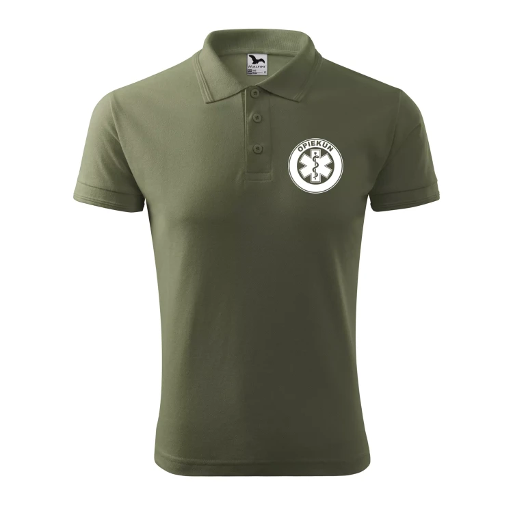 Koszulka polo męska z logo na sercu i plecach z nadrukiem OPIEKUN 200g Pique Polo 203 koszulka polo WSZYSTKIE KOLORY (11).webp