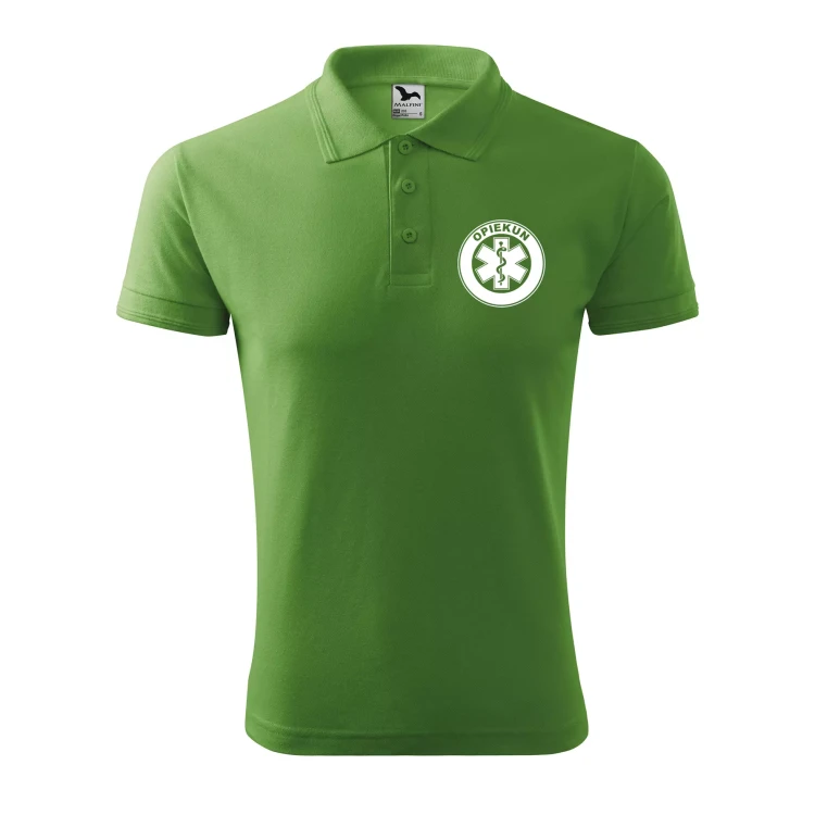 Koszulka polo męska z logo na sercu i plecach z nadrukiem OPIEKUN 200g Pique Polo 203 koszulka polo WSZYSTKIE KOLORY (14).webp