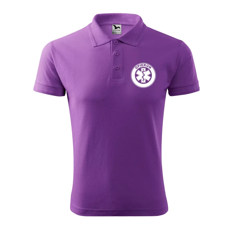 Koszulka polo męska z logo na sercu i plecach z nadrukiem OPIEKUN 200g Pique Polo 203 koszulka polo WSZYSTKIE KOLORY (17).webp