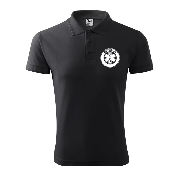 Koszulka polo męska z logo na sercu i plecach z nadrukiem OPIEKUN 200g Pique Polo 203 koszulka polo WSZYSTKIE KOLORY (18).webp