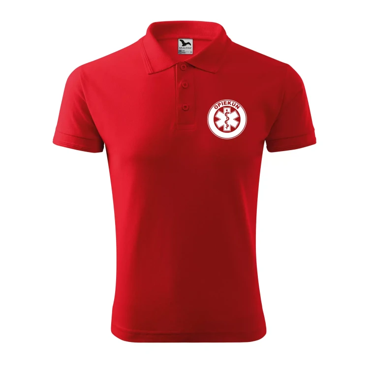 Koszulka polo męska z logo na sercu i plecach z nadrukiem OPIEKUN 200g Pique Polo 203 koszulka polo WSZYSTKIE KOLORY (19).webp