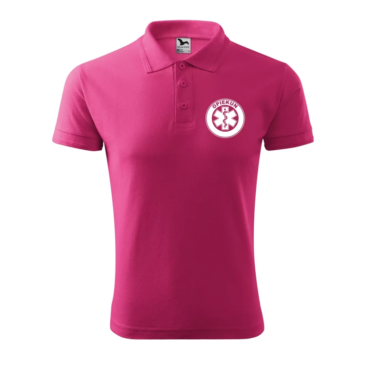 Koszulka polo męska z logo na sercu i plecach z nadrukiem OPIEKUN 200g Pique Polo 203 koszulka polo WSZYSTKIE KOLORY (20).webp