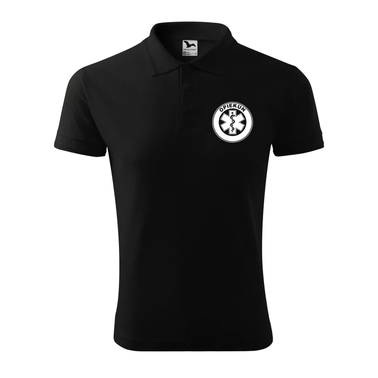 Koszulka polo męska z logo na sercu i plecach z nadrukiem OPIEKUN 200g Pique Polo 203 koszulka polo WSZYSTKIE KOLORY (22).webp