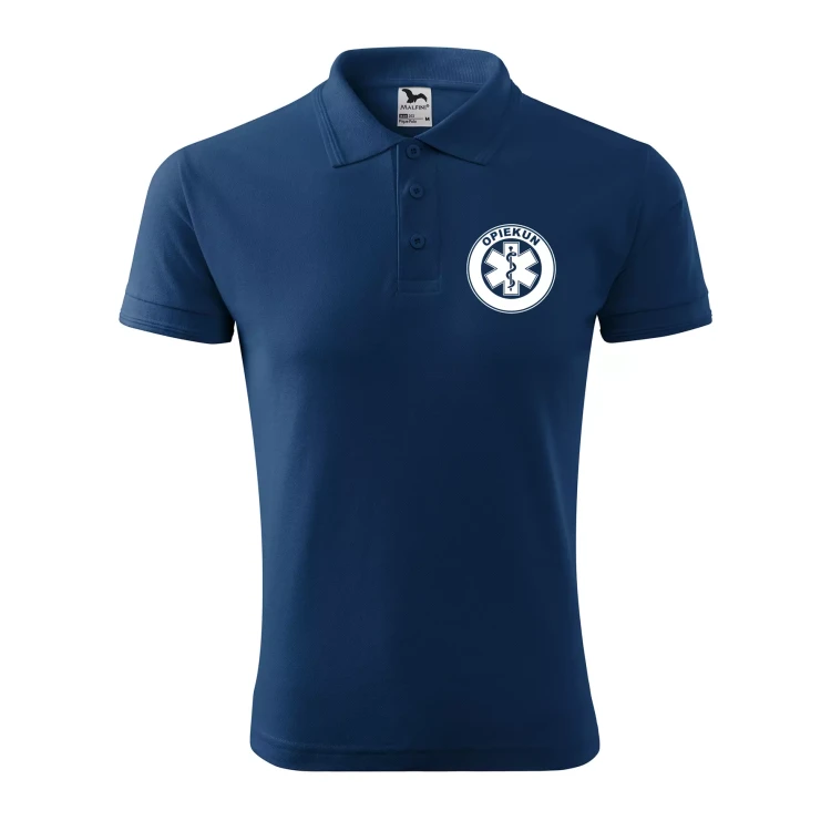 Koszulka polo męska z logo na sercu i plecach z nadrukiem OPIEKUN 200g Pique Polo 203 koszulka polo WSZYSTKIE KOLORY (27).webp