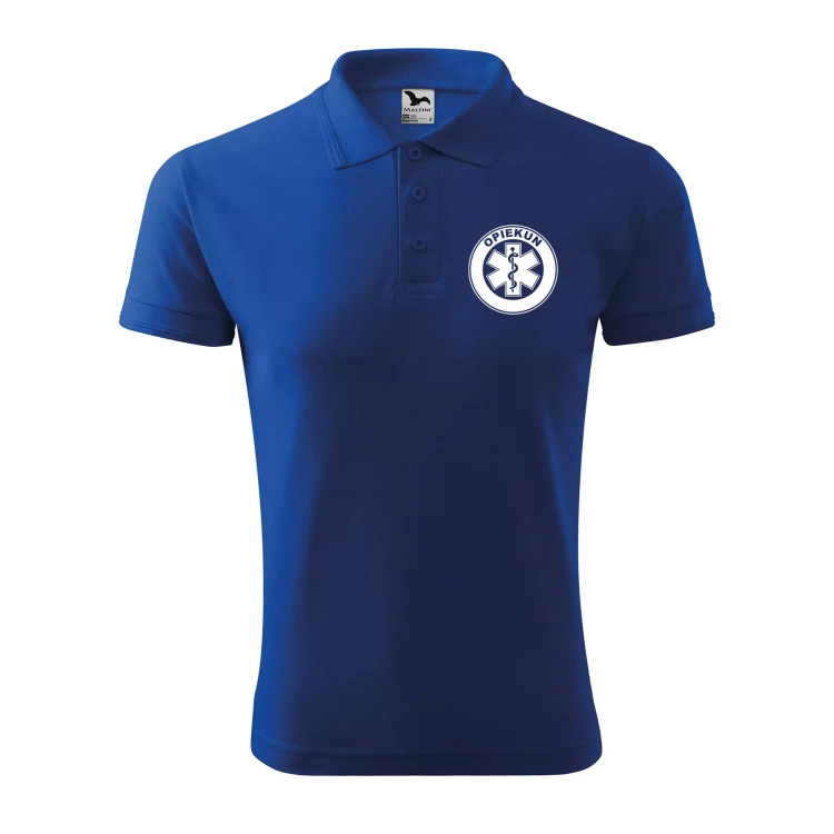 Koszulka polo męska z logo na sercu i plecach z nadrukiem OPIEKUN 200g Pique Polo 203 koszulka polo WSZYSTKIE KOLORY (28).webp