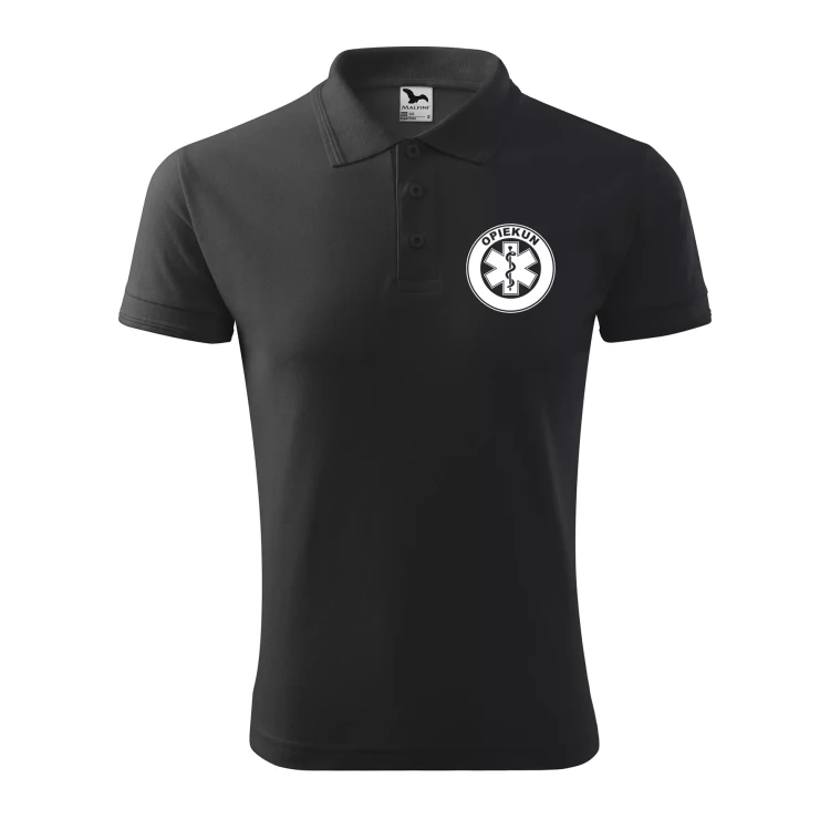 Koszulka polo męska z logo na sercu i plecach z nadrukiem OPIEKUN 200g Pique Polo 203 koszulka polo WSZYSTKIE KOLORY (30).webp