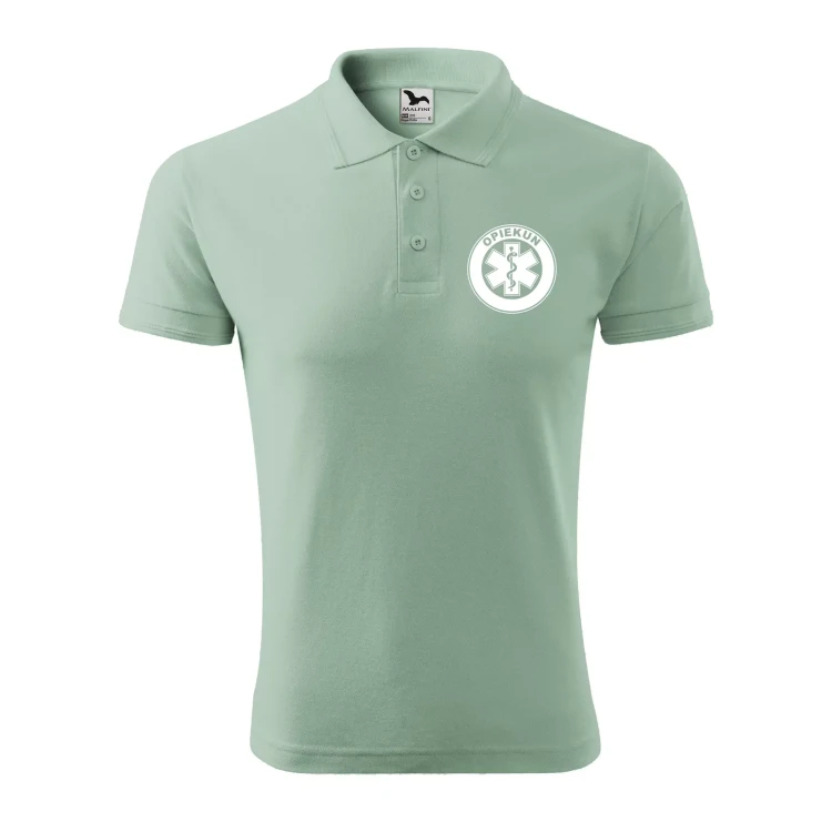 Koszulka polo męska z logo na sercu i plecach z nadrukiem OPIEKUN 200g Pique Polo 203 koszulka polo WSZYSTKIE KOLORY (32).webp