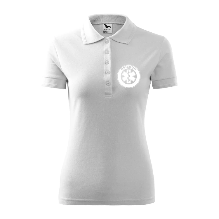 Koszulka polo męska z logo na sercu i plecach z nadrukiem OPIEKUN 200g Pique Polo 203 koszulka polo WSZYSTKIE KOLORY (25).webp