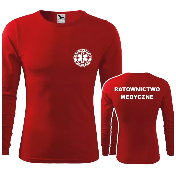 Koszulka męska z długim rękawem Fit-T LS 119 160gm² z nadrukiem RATOWNICTWO MEDYCZNE na sercu i plecach WSZYSTKIE KOLORY (1).webp