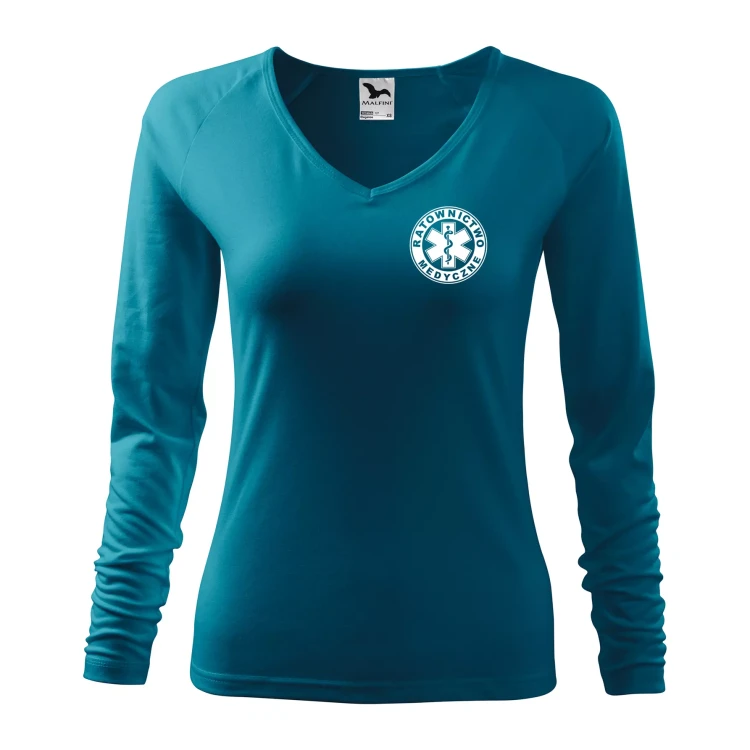 Koszulka damska z długim rękawem Elegance 127 z nadrukiem RATOWNICTWO MEDYCZNE na sercu i plecach odzież reklamowa 180 gm² WSZYSTKIE KOLORY (3).webp