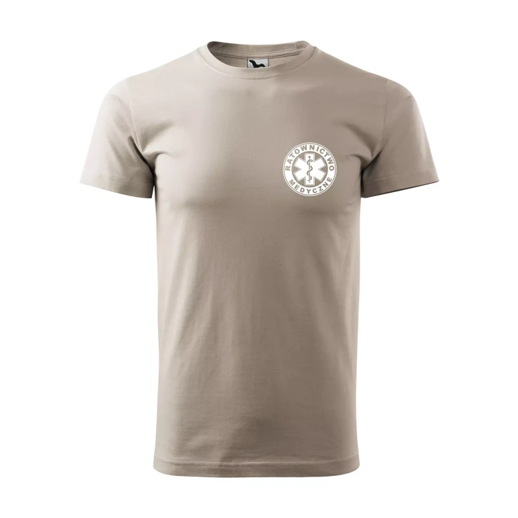 Koszulka z krótkim rękawem z logo na sercu i plecach męska z nadrukiem RATOWNICTWO MEDYCZNE 160g BASIC 129 koszulka krótki rękaw WSZYSTKIE KOLORY (12).webp