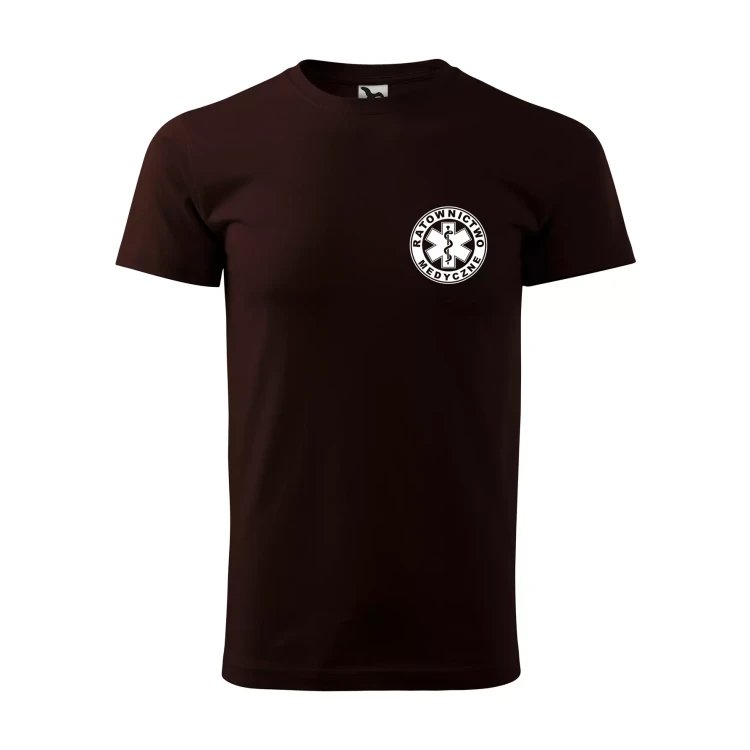 Koszulka z krótkim rękawem z logo na sercu i plecach męska z nadrukiem RATOWNICTWO MEDYCZNE 160g BASIC 129 koszulka krótki rękaw WSZYSTKIE KOLORY (16).webp