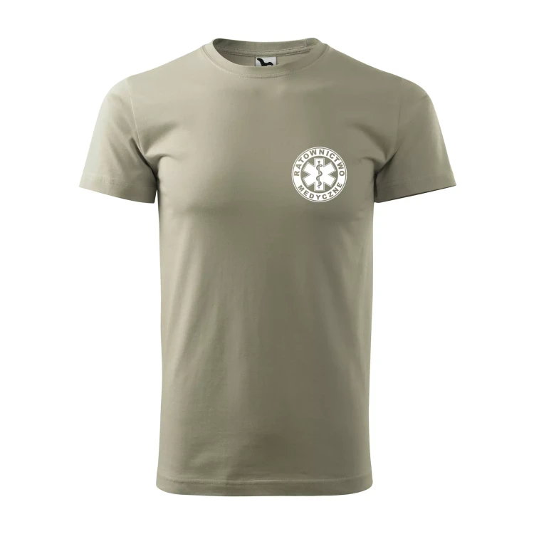 Koszulka z krótkim rękawem z logo na sercu i plecach męska z nadrukiem RATOWNICTWO MEDYCZNE 160g BASIC 129 koszulka krótki rękaw WSZYSTKIE KOLORY (17).webp