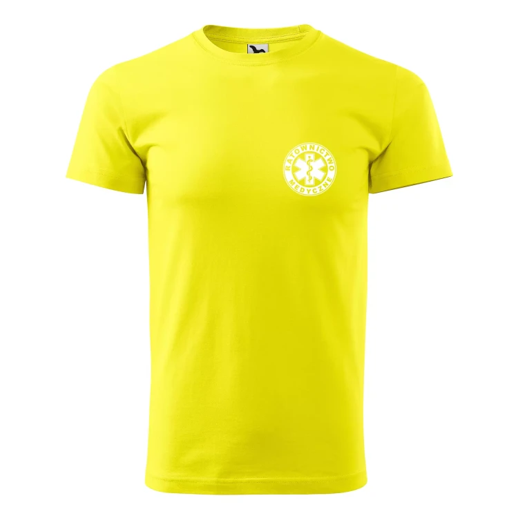 Koszulka z krótkim rękawem z logo na sercu i plecach męska z nadrukiem RATOWNICTWO MEDYCZNE 160g BASIC 129 koszulka krótki rękaw WSZYSTKIE KOLORY (28).webp