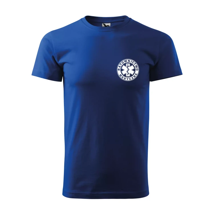 Koszulka z krótkim rękawem z logo na sercu i plecach męska z nadrukiem RATOWNICTWO MEDYCZNE 160g BASIC 129 koszulka krótki rękaw WSZYSTKIE KOLORY (33).webp