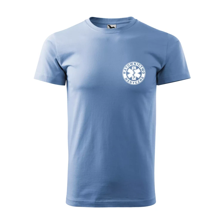 Koszulka z krótkim rękawem z logo na sercu i plecach męska z nadrukiem RATOWNICTWO MEDYCZNE 160g BASIC 129 koszulka krótki rękaw WSZYSTKIE KOLORY (34).webp