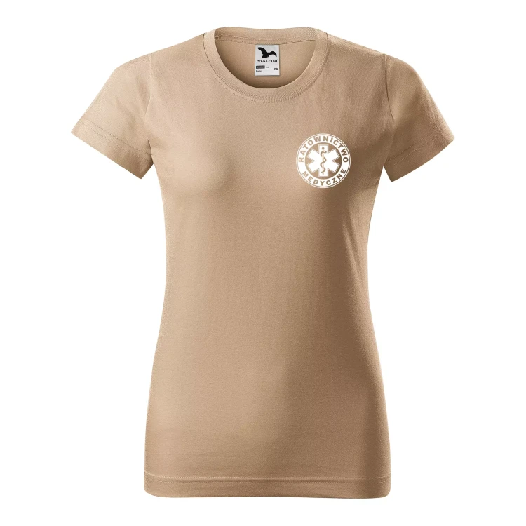 Koszulka damska BASIC 134 medyczna z krótkim rękawem z logo na sercu i plecach z nadrukiem RATOWNICTWO MEDYCZNE logo 160 gm² koszulka krótki rękaw WS (10).webp
