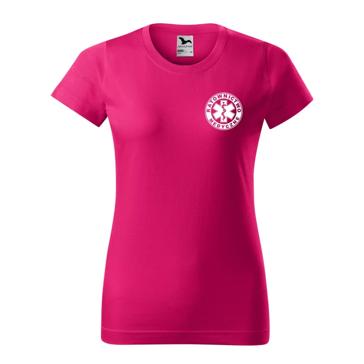 Koszulka damska BASIC 134 medyczna z krótkim rękawem z logo na sercu i plecach z nadrukiem RATOWNICTWO MEDYCZNE logo 160 gm² koszulka krótki rękaw WS (15).webp