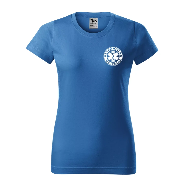 Koszulka damska BASIC 134 medyczna z krótkim rękawem z logo na sercu i plecach z nadrukiem RATOWNICTWO MEDYCZNE logo 160 gm² koszulka krótki rękaw WS (17).webp