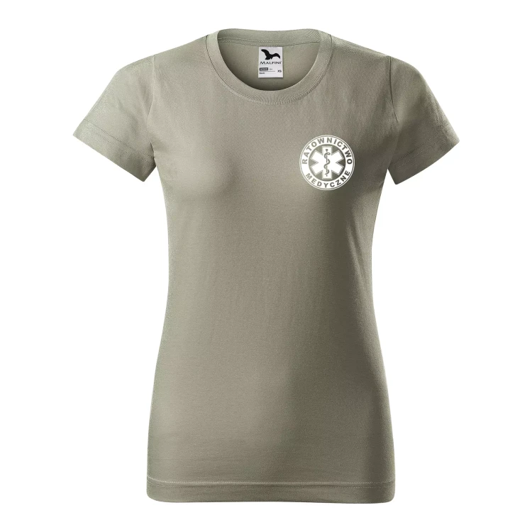 Koszulka damska BASIC 134 medyczna z krótkim rękawem z logo na sercu i plecach z nadrukiem RATOWNICTWO MEDYCZNE logo 160 gm² koszulka krótki rękaw WS (20).webp