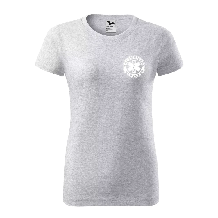 Koszulka damska BASIC 134 medyczna z krótkim rękawem z logo na sercu i plecach z nadrukiem RATOWNICTWO MEDYCZNE logo 160 gm² koszulka krótki rękaw WS (21).webp