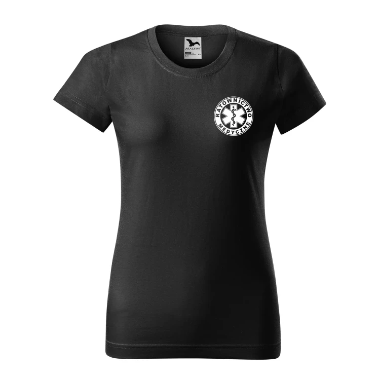 Koszulka damska BASIC 134 medyczna z krótkim rękawem z logo na sercu i plecach z nadrukiem RATOWNICTWO MEDYCZNE logo 160 gm² koszulka krótki rękaw WS (27).webp
