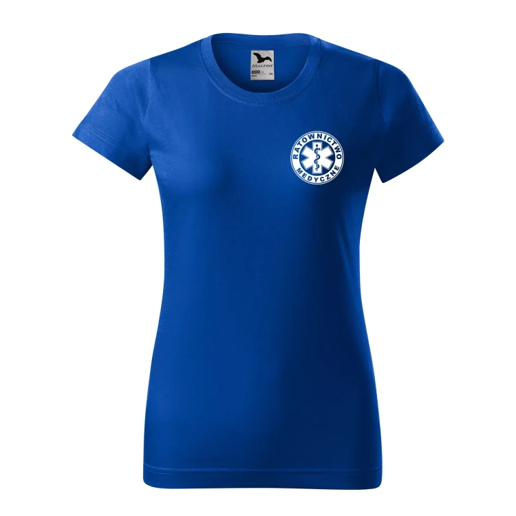Koszulka damska BASIC 134 medyczna z krótkim rękawem z logo na sercu i plecach z nadrukiem RATOWNICTWO MEDYCZNE logo 160 gm² koszulka krótki rękaw WS (37).webp
