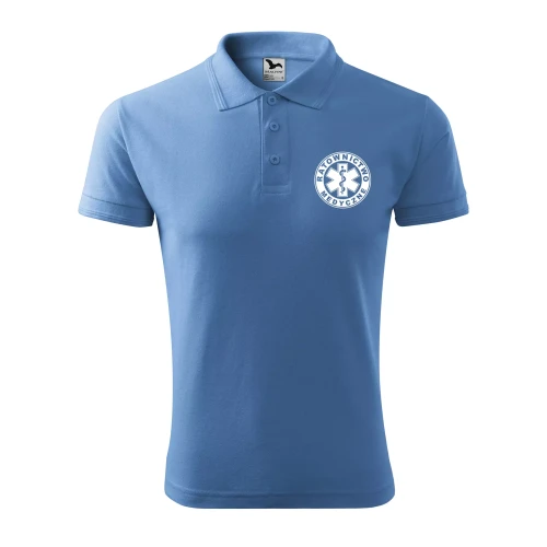 Koszulka polo męska z logo na sercu i plecach z nadrukiem RATOWNICTWO MEDYCZNE 200g Pique Polo 203 koszulka polo WSZYSTKIE KOLORY (1).webp