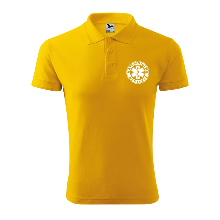 Koszulka polo męska z logo na sercu i plecach z nadrukiem RATOWNICTWO MEDYCZNE 200g Pique Polo 203 koszulka polo WSZYSTKIE KOLORY (2).webp