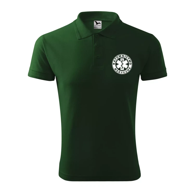 Koszulka polo męska z logo na sercu i plecach z nadrukiem RATOWNICTWO MEDYCZNE 200g Pique Polo 203 koszulka polo WSZYSTKIE KOLORY (4).webp